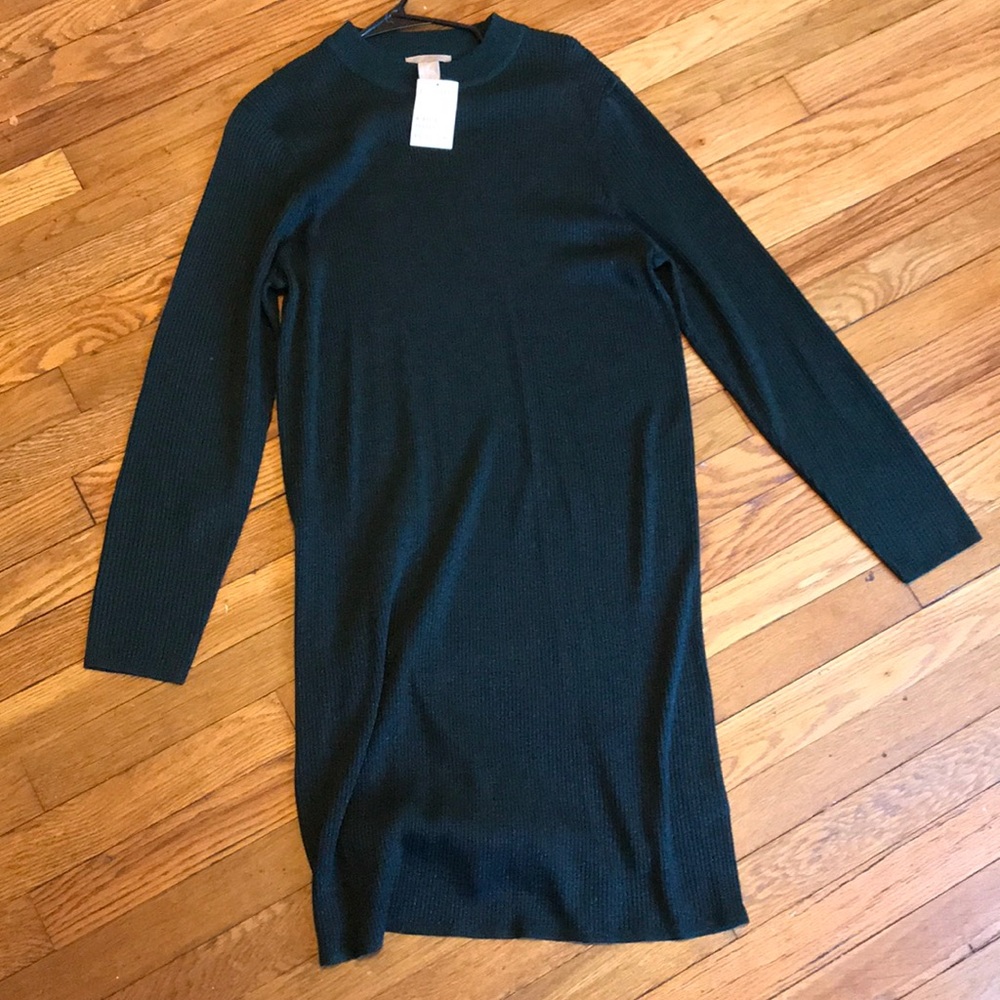 Green sparkle sweater dress